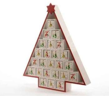 Calendrier de lAvent sapin en bois 38cm