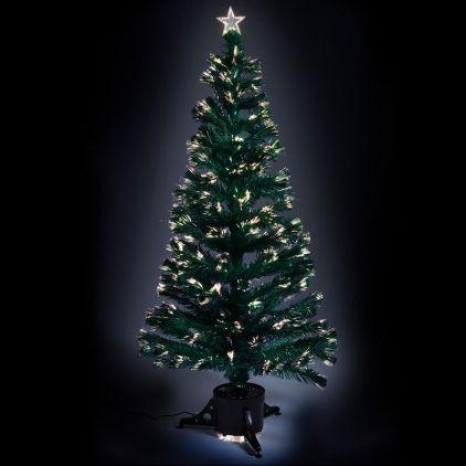 Sapin fibre optique vert 150cm avec cimier
