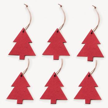 Christmas Ornament Christmas Tree 6 pieces - rouge