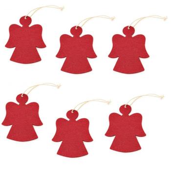 Christmas Ornament Angel 6 pieces - rouge