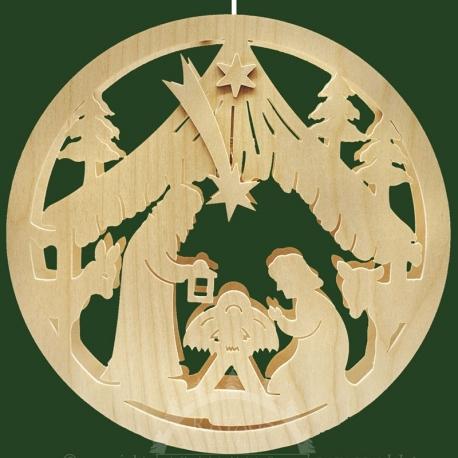 Crèche de Noël en bois lumineuse