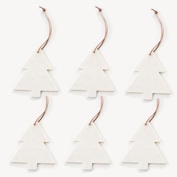 Christmas Ornament Christmas Tree 6 pieces - blanc
