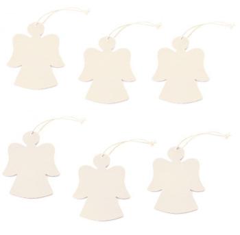 Christmas Ornament Angel 6 pieces - blanc
