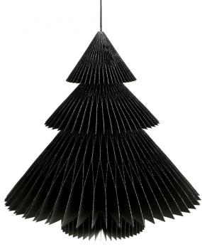 Sapin deco noir en papier 32cm Moyen Modèle
