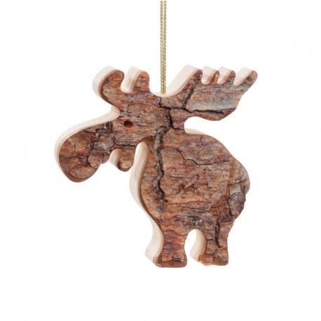 Déco de Noël, élan en bois à suspendre, 6,5cm