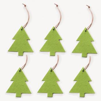 Christmas Ornament Christmas Tree 6 pieces - vert