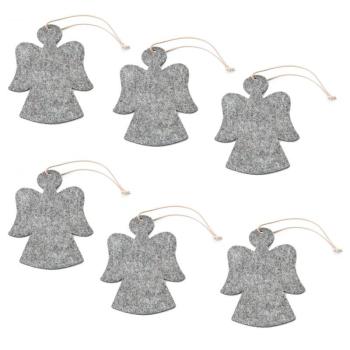 Christmas Ornament Angel 6 pieces - clair gris