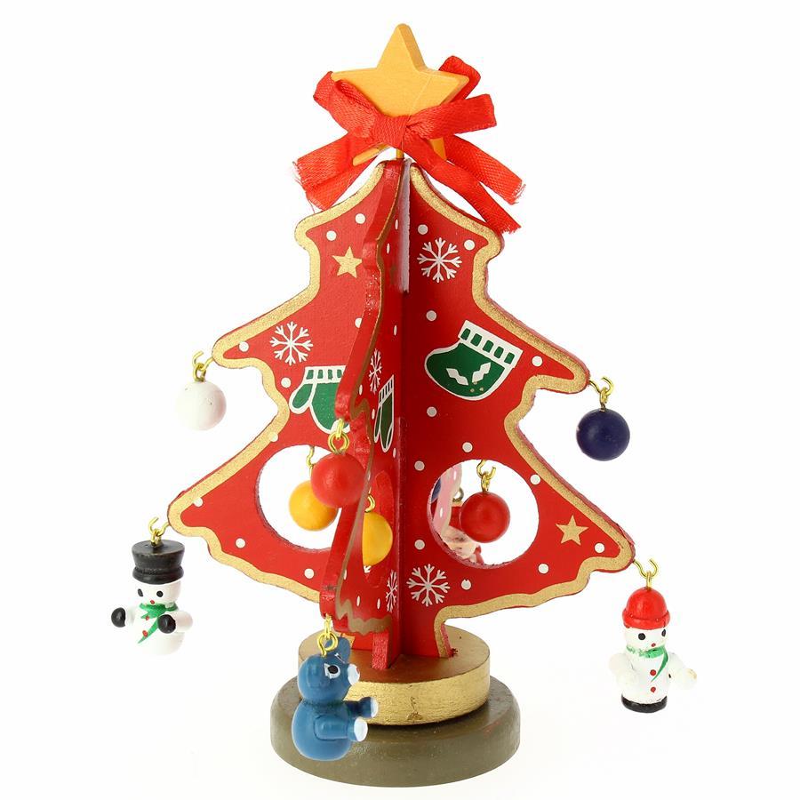 Petit Sapin de Table Rouge 13 décors (15 cm) - Boi