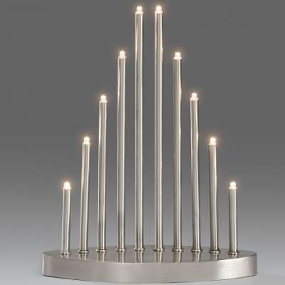 Chandelier design LED, métal brossé, 25 cm