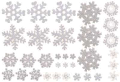 33 stickers de fenêtre 3D en gel design flocons de 33 stickers de fenêtre 3D