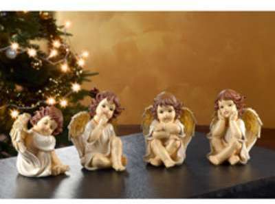 4 anges de Noël décoratifs - 20 cm 4 anges de Noël décoratifs