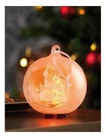 2 Boules de Noël en verre soufflé à LED 2 Boules de Noël en verre