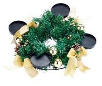 Couronne de l Avent avec ornements dorés 4 bougies Couronne de l Avent avec ornements