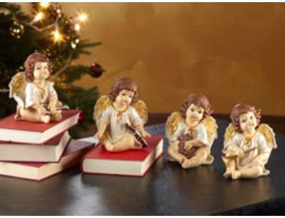 4 anges de Noël décoratifs avec instruments de musique 4 anges de Noël décoratifs