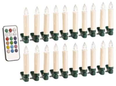 20 bougies de Noël à LED RVB avec télécommande infrarouge 20 bougies de Noël à LED RVB