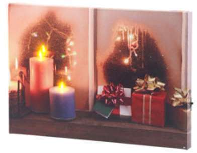 Tableau lumineux Une fenêtre à Noël 30 x 20 cm Tableau lumineux Une fenêtre