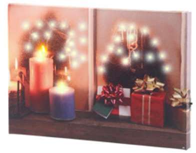 Tableau lumineux Sapin sous la neige 30 x 20 cm Tableau lumineux Sapin sous