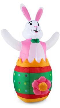 OneConcept Funny Bunny Lapin autogonflant décorati