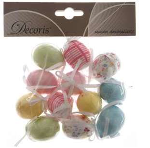 12 Suspensions Oeufs Fantaisie Pastels Mini (3 5 cm) 12 Suspensions Oeufs Fantaisie