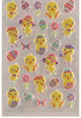 27 Stickers de Pâques Poussins et oeufs - Plastifié 27 Stickers de Pâques Poussins