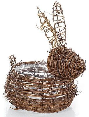 Corbeille en sarment de vigne lapin 24 x 15 5 x 28 Corbeille en sarment de vigne