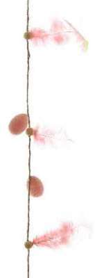 Guirlande Mini Oeufs et Plumes Rose (87 cm) Guirlande Mini Oeufs et Plumes