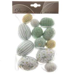 Assortiment 12 Suspensions Oeufs Printemps - Papier Assortiment 12 Suspensions