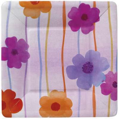 8 Assiettes Carré Trendy Flower Mini 8 Assiettes Carré Trendy Flower