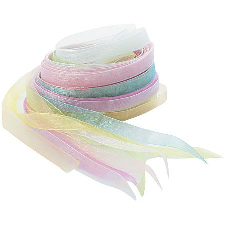 Set de rubans organza pastel , 10 mm, 10x 2 m