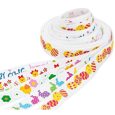 Set de rubans en tissu Pâques blanc multicolore 15 Set de rubans en tissu Pâques
