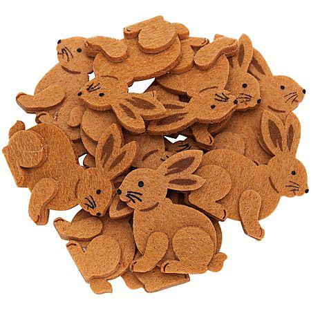 Motifs déco lapins , marron, 12 pièces