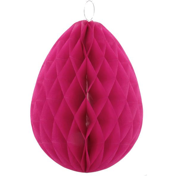 2 Oeufs 3D Rose Fuchsia (30 cm) - Papier 2 Oeufs 3D Rose Fuchsia (30