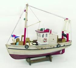 MAQUETTE CHALUTIER BLANC ROUGE