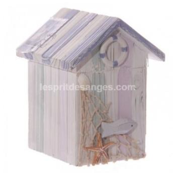 Boite à bibelots Cabine de PlageHauteur 16cm Largeur Boite à bibelots Cabine de
