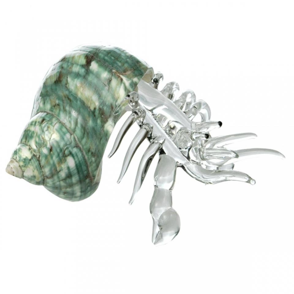 Bernard lhermite en cristal dans un coquillage bu