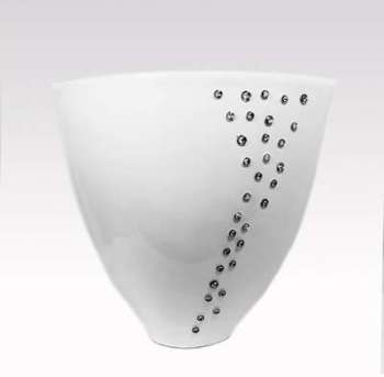 Vase blanc strass