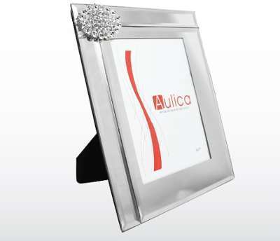 Cadre photo miroir fleur strass