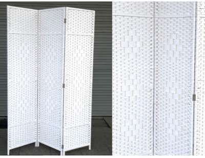 Paravent 3 pans blanc 135X170 cm