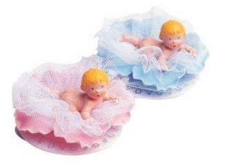 Sujet bapteme Fille Fleur Rose Ø 5 cm