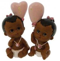 Sujet bapteme Fille Ballon Rose 8,5 cm