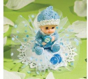 Sujet bapteme Garçon Tétine Bleu 7,5 cm