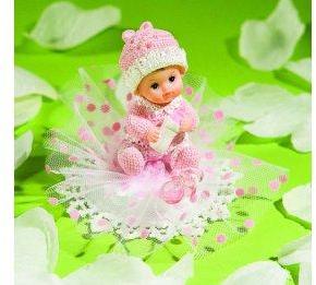 Sujet bapteme Fille Tétine Rose 7,5 cm