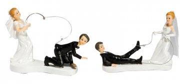 Figurine Mariage A la Pêche 2 Modèles 14 cm