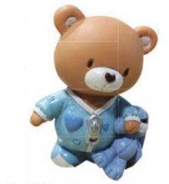Sujet bapteme Ourson Bleu 6 cm