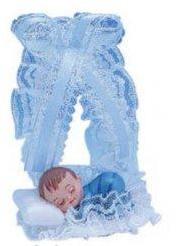 Sujet bapteme Garçon Lit Bleu 14 cm