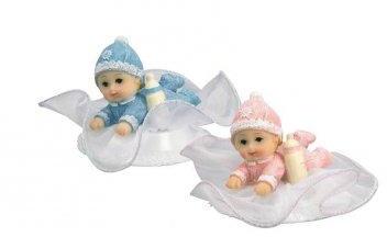 Sujet bapteme Fille Socle Tulle Rose 6,5 cm