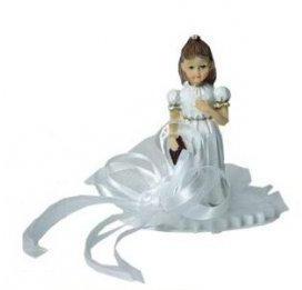 Sujet Communion Fille Ruban Blanc 10 cm
