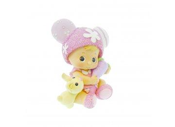 Sujet bapteme Fille Doudou Rose 17 cm