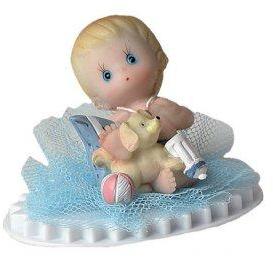 Sujet bapteme Garçon Câlin Bleu 6 cm
