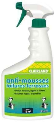 Anti-mousses toitures-terrasses CLAIRLAND PAE 750mL Anti-mousses toitures-terrasses